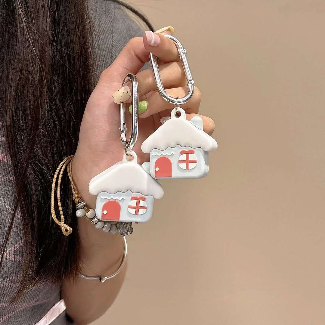 Cute Air Tag Keychain House Case