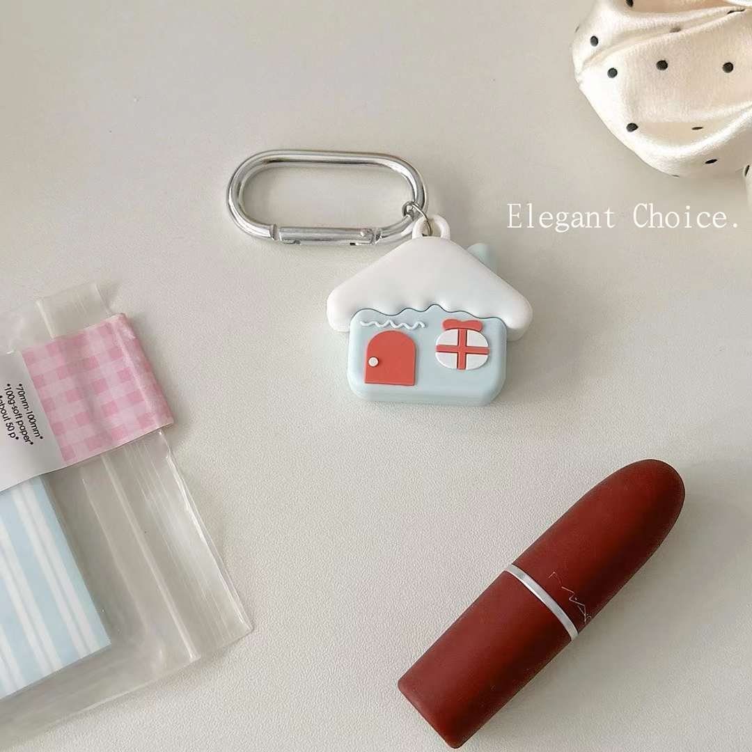 Cute Air Tag Keychain House Case