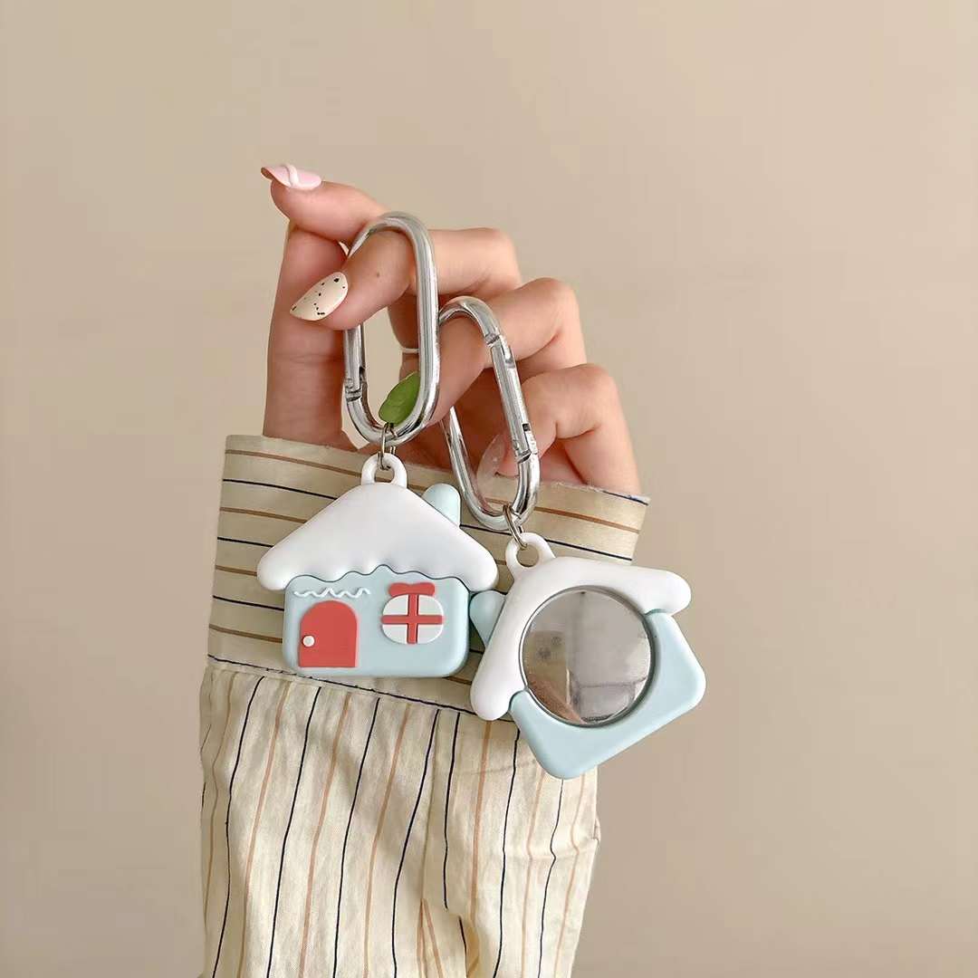 Cute Air Tag Keychain House Case