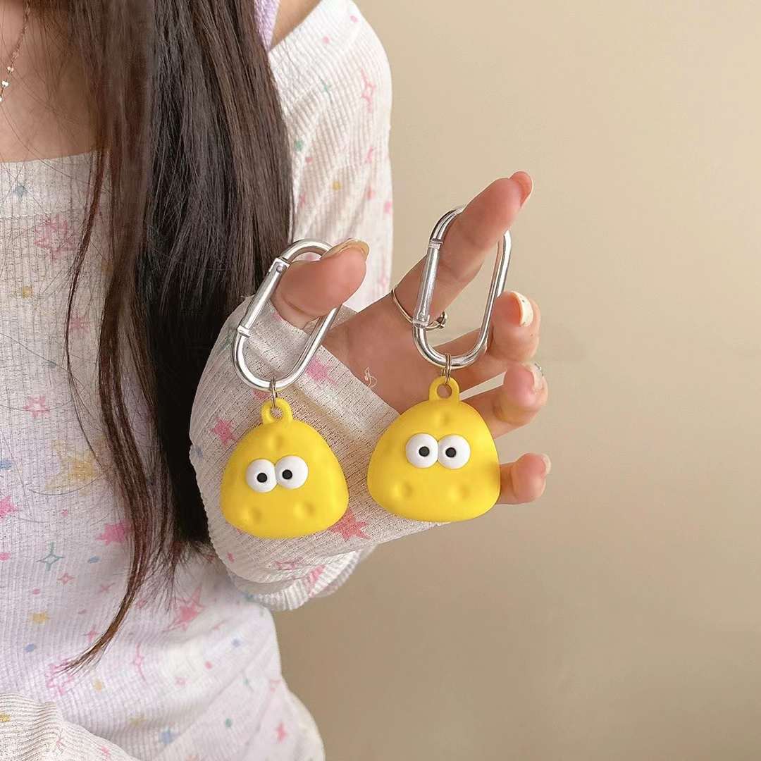 Cute Air Tag Keychain Yellow Teddy Case