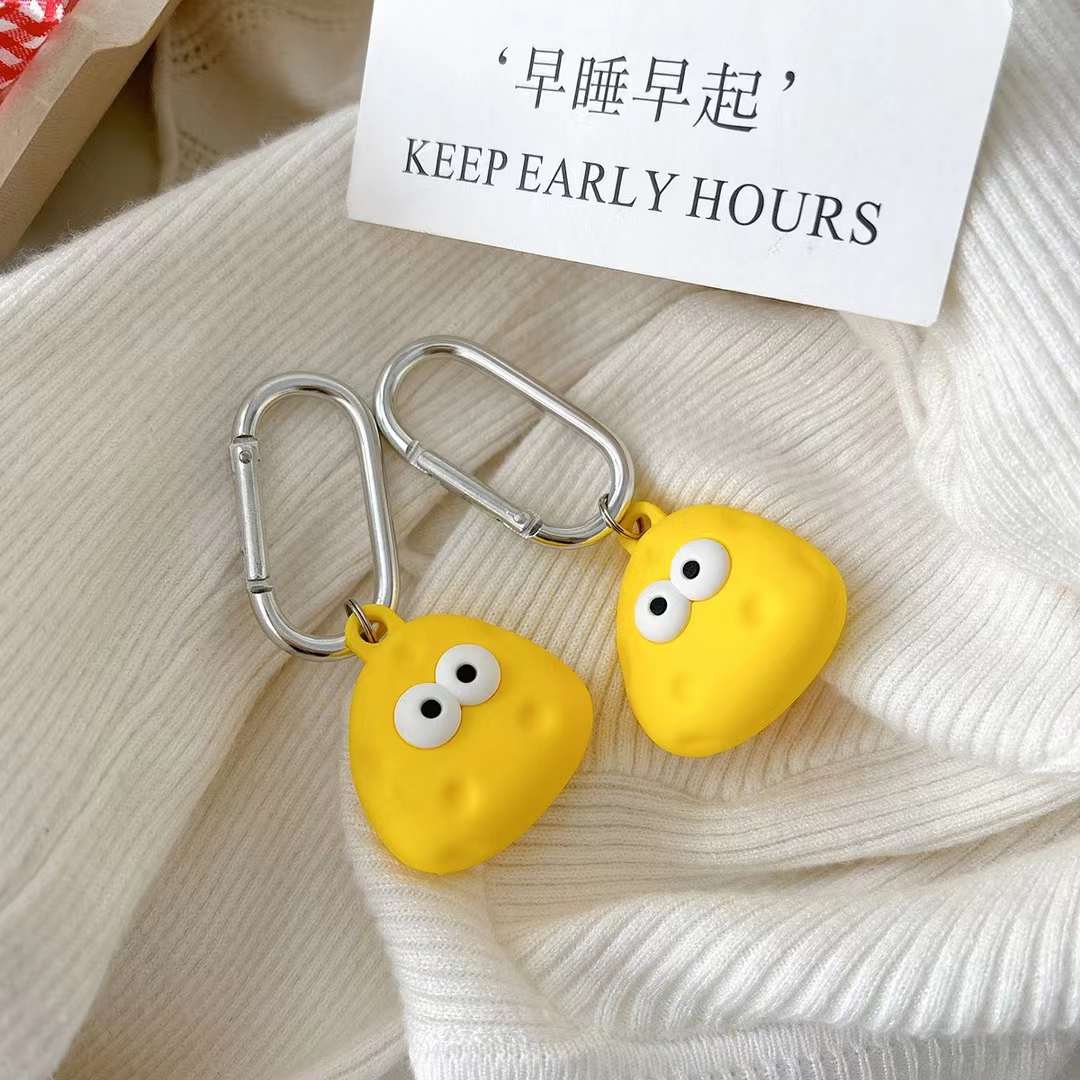 Cute Air Tag Keychain Yellow Teddy Case