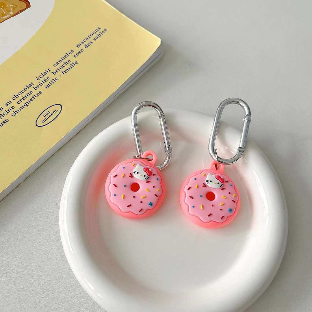 Cute Air Tag Keychain Pink Donut Case