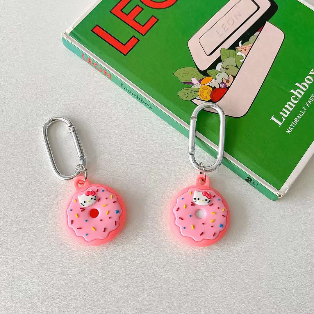 Cute Air Tag Keychain Pink Donut Case