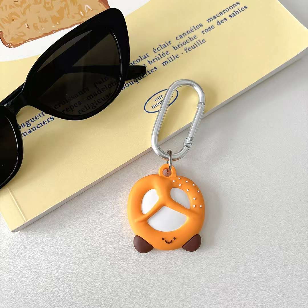 Cute Air Tag Keychain Pretzel Case