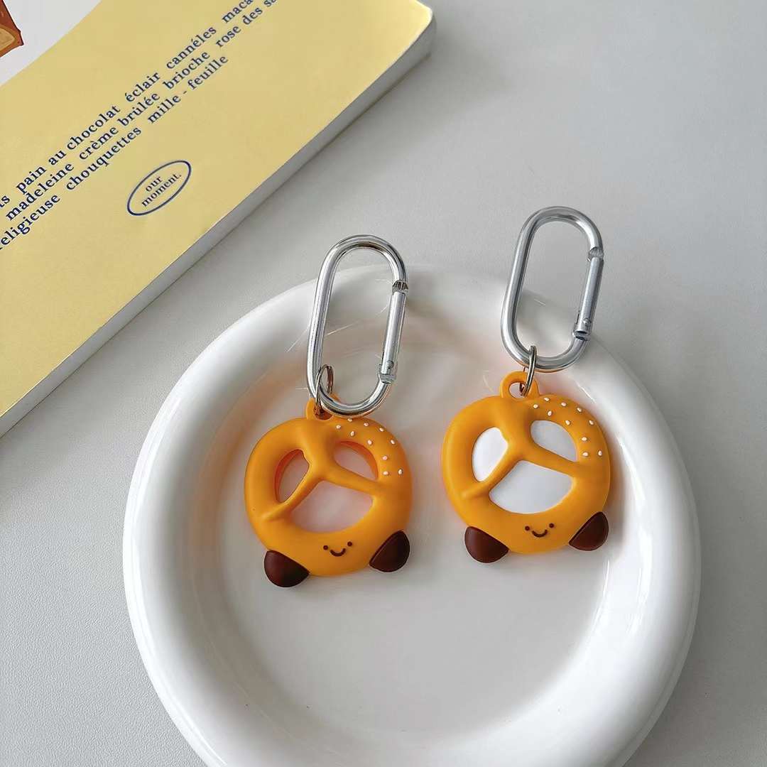 Cute Air Tag Keychain Pretzel Case