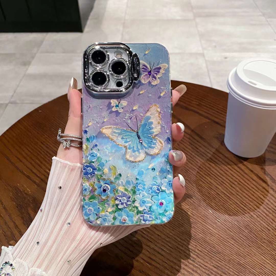 Butterfly Back Paper Style iPhone Case