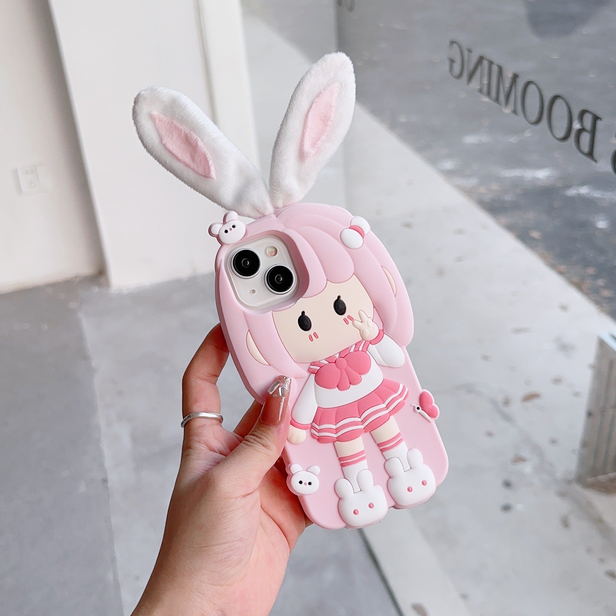 Cute Doll iPhone Case with Rabbit Ear Design