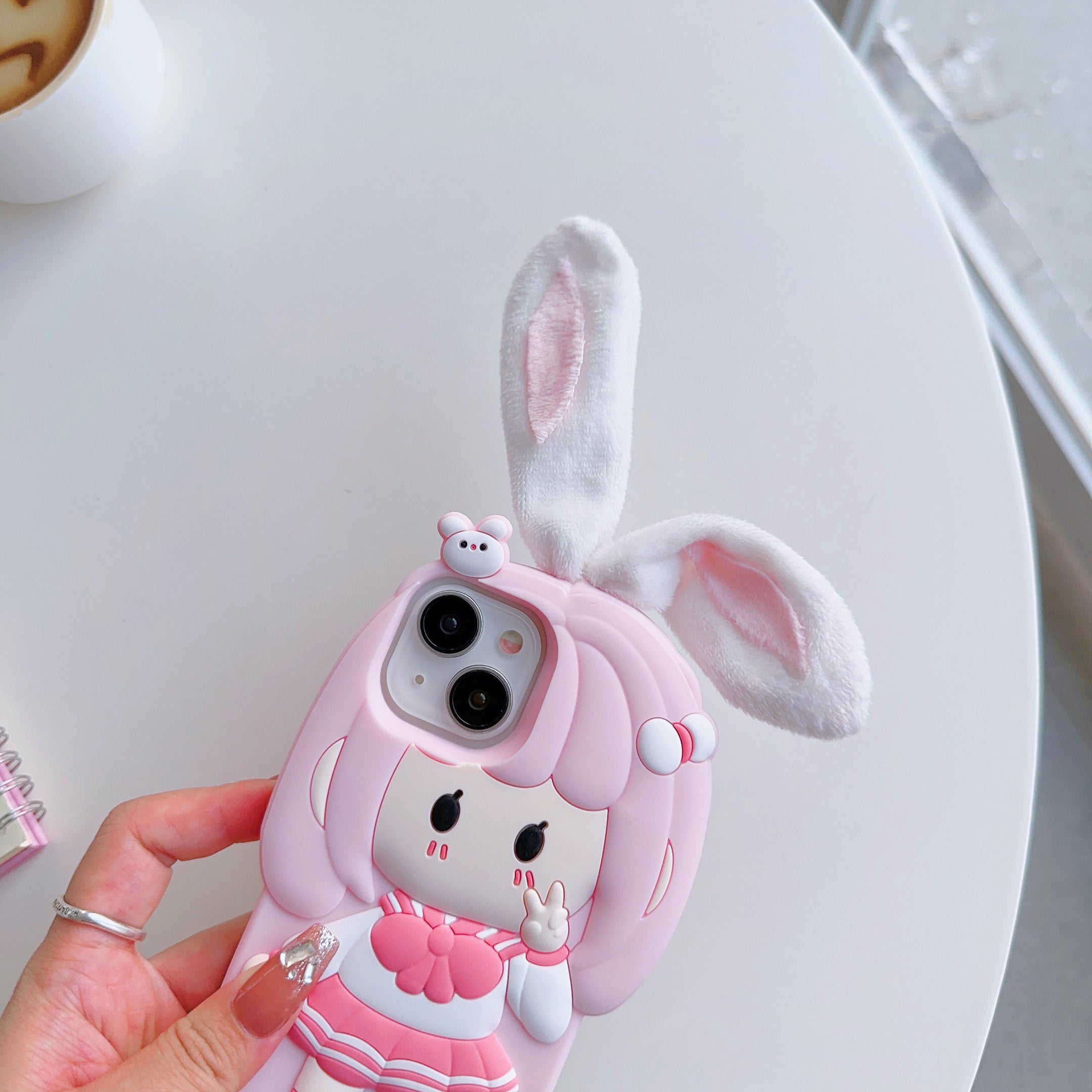 Cute Doll iPhone Case with Rabbit Ear Design