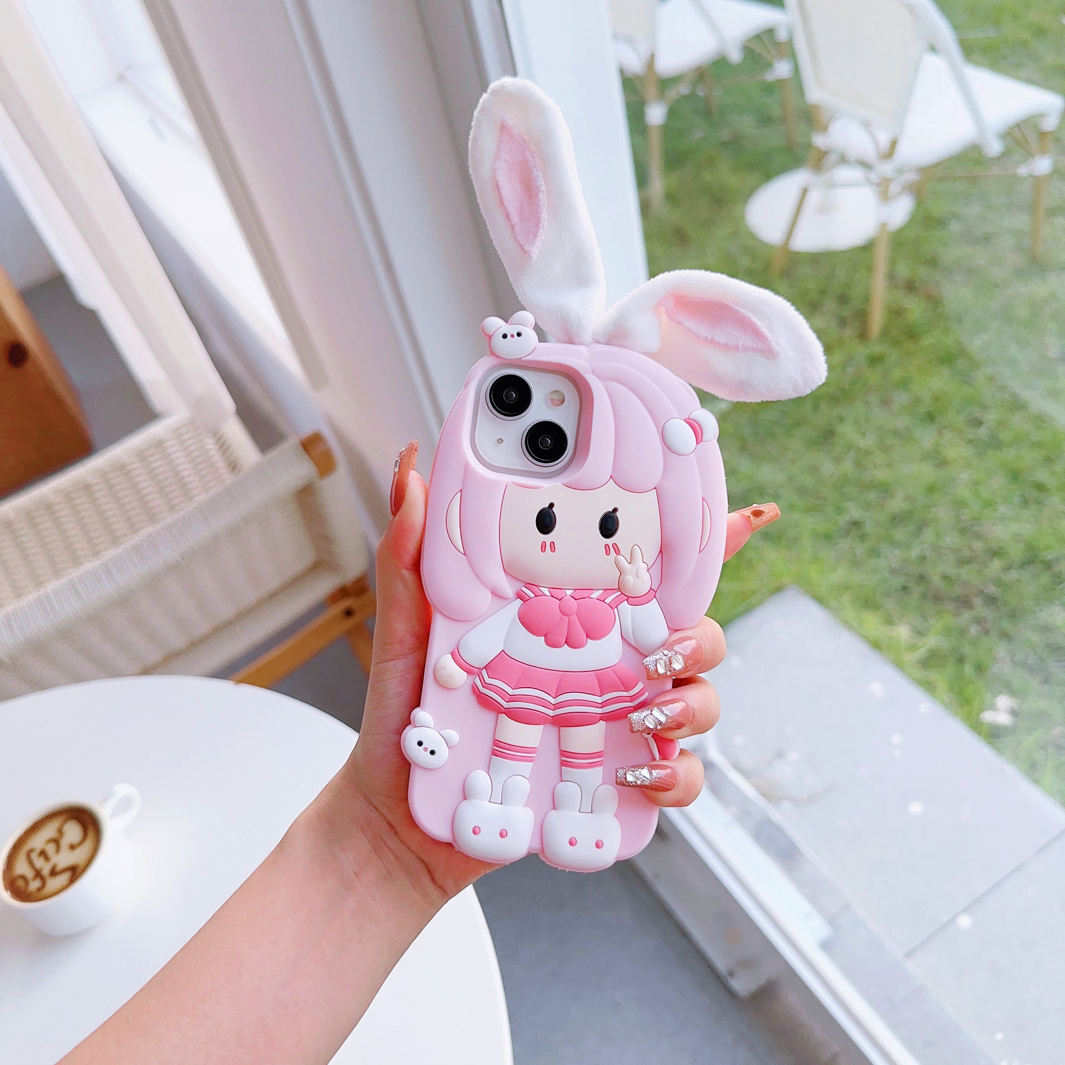 Cute Doll iPhone Case with Rabbit Ear Design