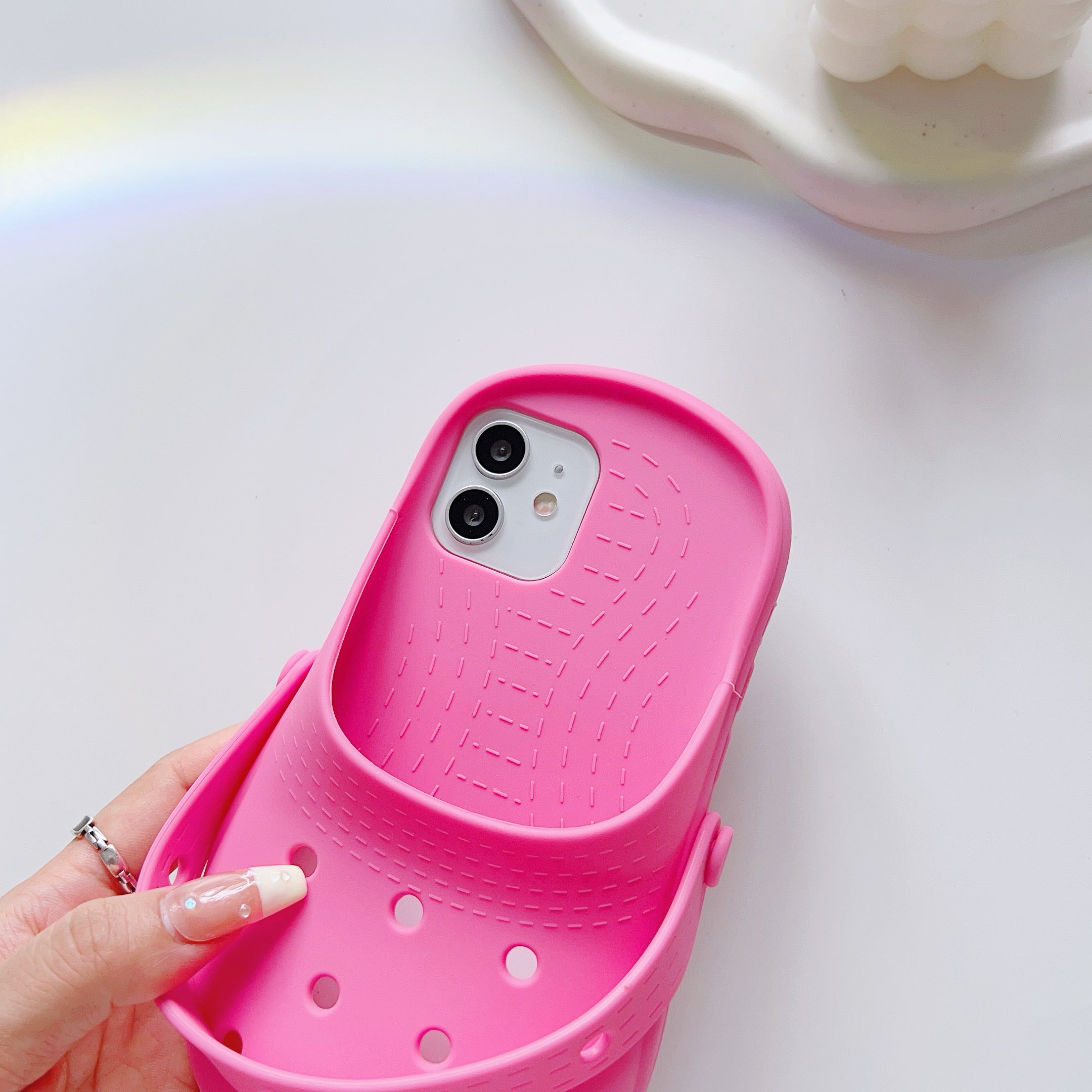 Cute 3D Croc Shoe iPhone Case - Pink